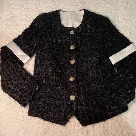 preloved 2020 Chanel Tweed Pattern Jacket SZ 36 - Picture 1 of 8